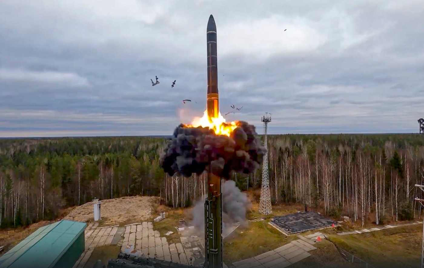 Испытания российской баллистической ракеты PC-24 «Ярс». Фото: AP